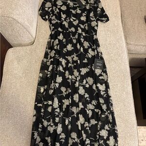 Lulus Floral Dressed Up Black Floral Print Midi Dress